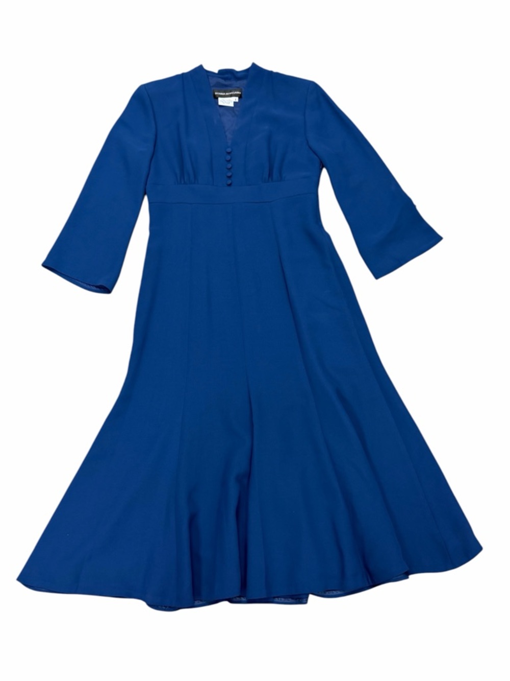 Donna Morgan NWT Royal Blue Midi Dress with Button Placket